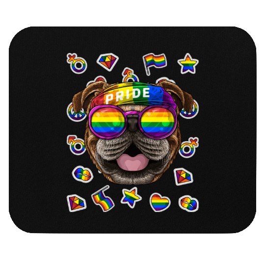 LGBT Bulldog Gay Pride Month Dog Rainbow Lesbian Mouse Pads