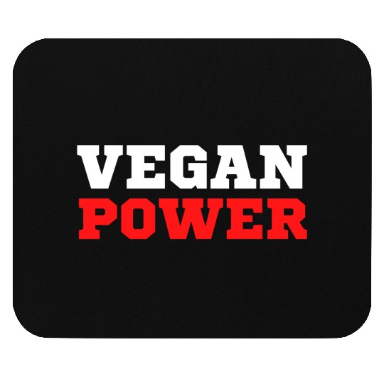 VEGAN POWER (White & Red letters) Mouse Pads