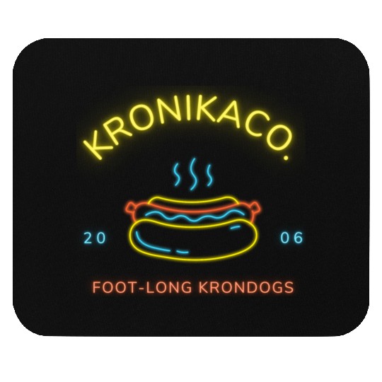 Neon Light Glow Hot Dog Logo Mouse Pads