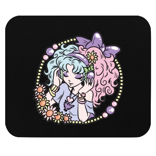 Pastel Goth Girl Mouse Pads