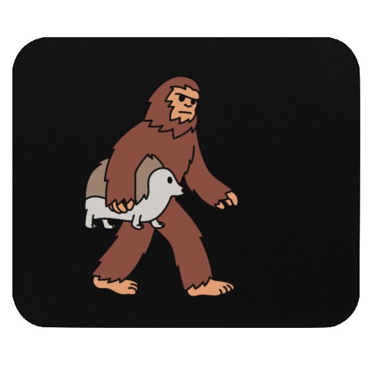 Bigfoot Sasquatch Walking Hedgehog Mouse Pads