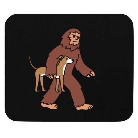 Bigfoot Sasquatch Walking Greyhound Mouse Pads