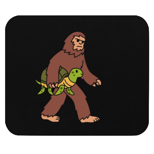 Bigfoot Sasquatch Walking Turtle Mouse Pads