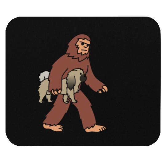 Bigfoot Sasquatch Walking Pekingese Mouse Pads
