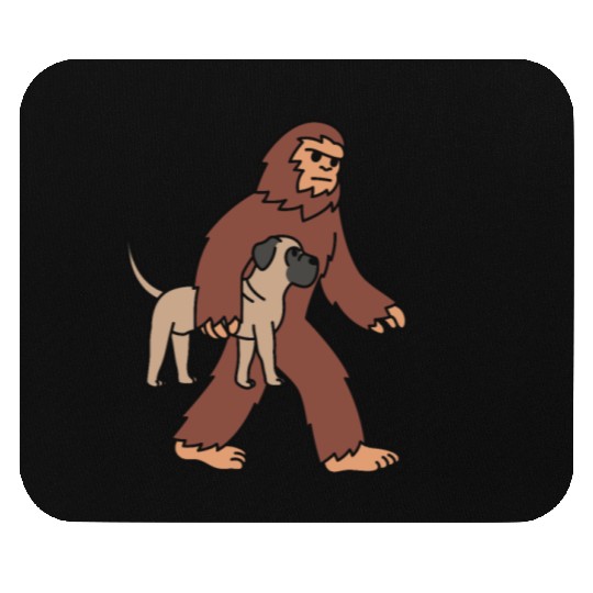 Bigfoot Sasquatch Walking English Mastiff Mouse Pads