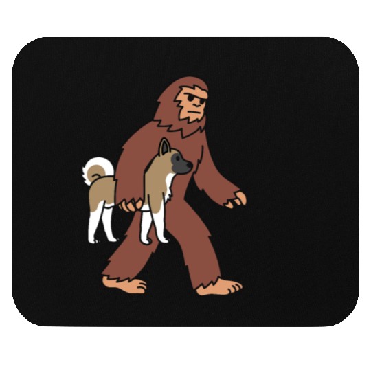 Bigfoot Sasquatch Walking Akita Mouse Pads