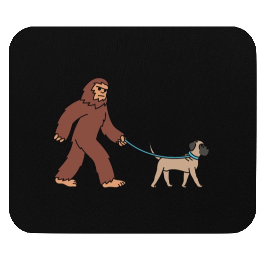 Bigfoot Sasquatch Walking English Mastiff Mouse Pads