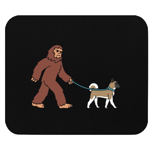 Bigfoot Sasquatch Walking Akita Mouse Pads
