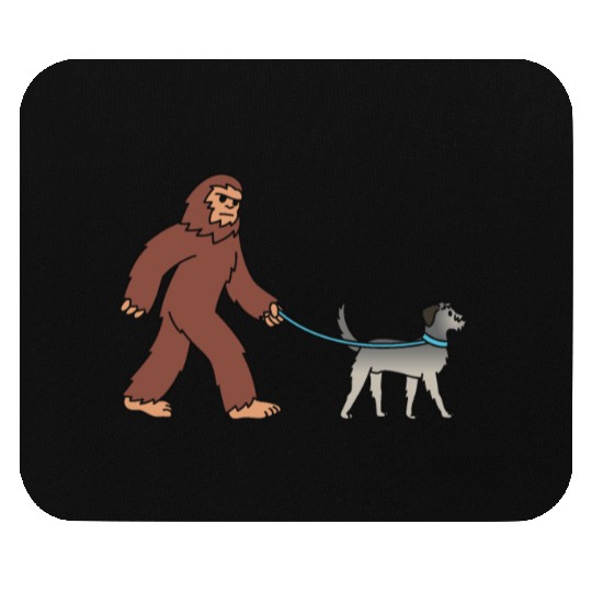 Bigfoot Sasquatch Walking Irish Wolfhound Mouse Pads