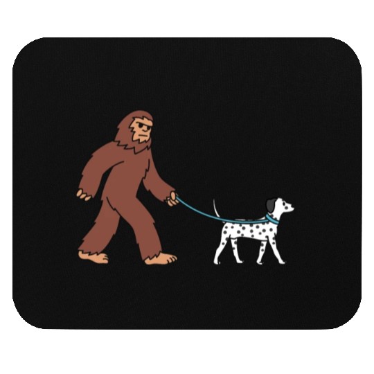 Bigfoot Sasquatch Walking Dalmatian Mouse Pads