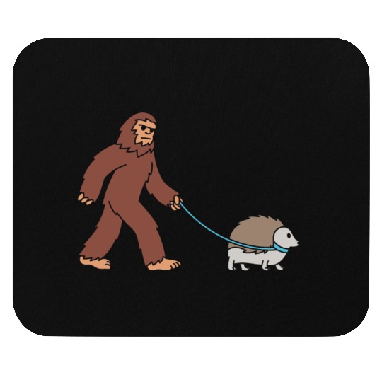 Bigfoot Sasquatch Walking Hedgehog Mouse Pads