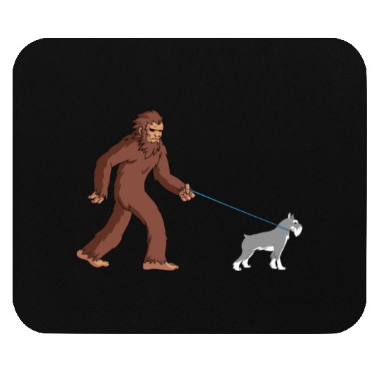 Bigfoot Sasquatch Walking Schnauzer Mouse Pads