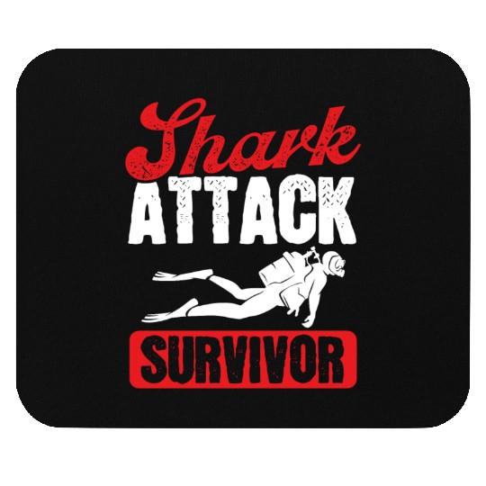 Scuba Diving Shark Attack Survivor Scuba Diver Mouse Pads