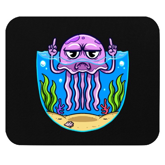 Jelly Fish Middle Finger Jellyfish Mouse Pads