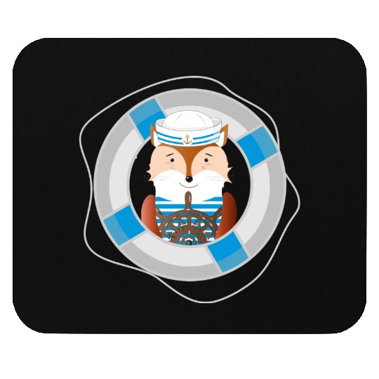 cute fox as a sailor in marine look Mouse Pads