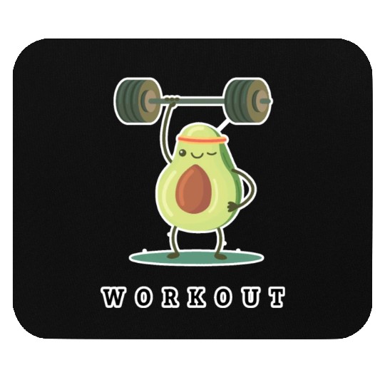 Workout Avocado cartoon Mouse Pads