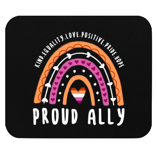 Proud Ally Lesbian Pride Rainbow Mouse Pads