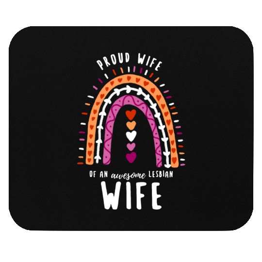 Proud Wife Lesbian Wife Rainbow Mouse Pads