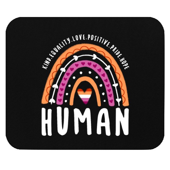 Human Lesbian Pride Rainbow Mouse Pads