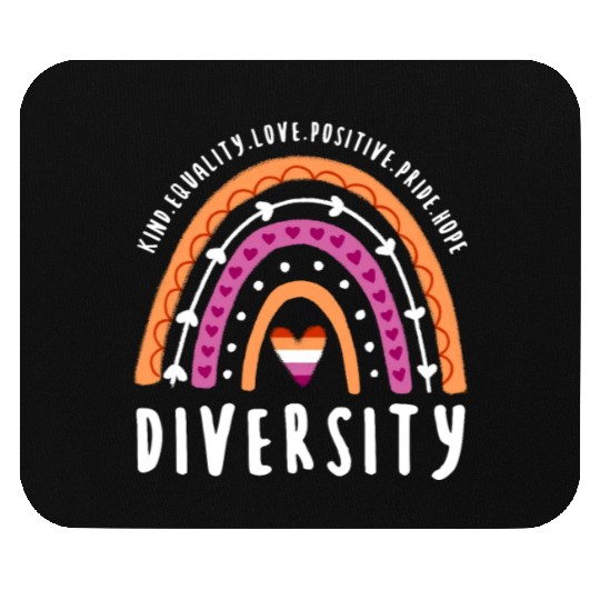 Diversity Lesbian Pride Rainbow Mouse Pads