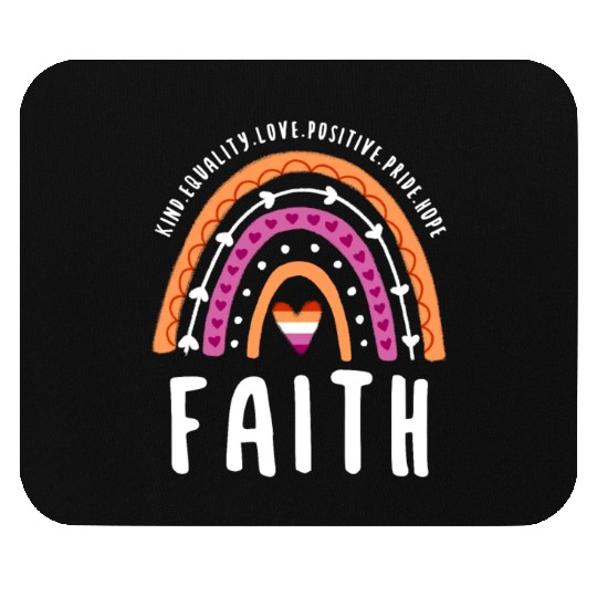 Faith Lesbian Pride Rainbow Mouse Pads