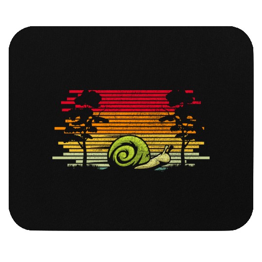 Retro Snail Nature Biology Snail Lover Mouse Pads