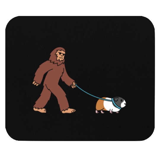 Bigfoot Sasquatch Walking Guinea Pig Mouse Pads