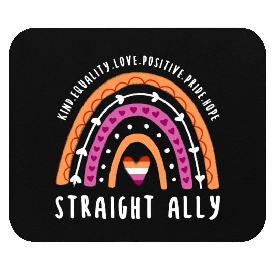 Straight Ally Lesbian Pride Rainbow Mouse Pads