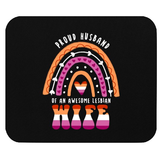 Proud Husband Awesome Lesbian Wife Mouse Pads