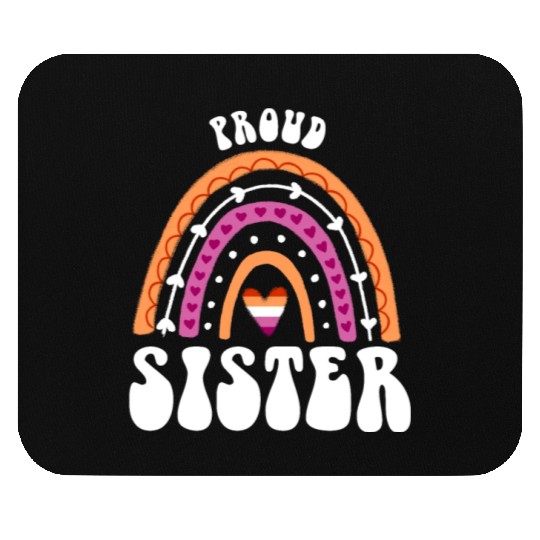 Proud Sister Lesbian Pride Rainbow Mouse Pads