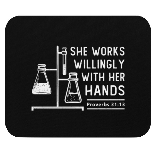Lab Tech She Works Willingly Laboratory Science Mouse Pads