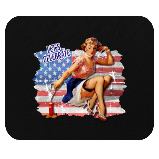 Lets Celebrate 4th july independence day USA Mouse Pads