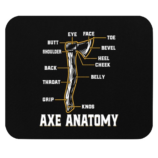 Axe Anatomy - Funny Ax Hatchet Thrower Throwing Mouse Pads