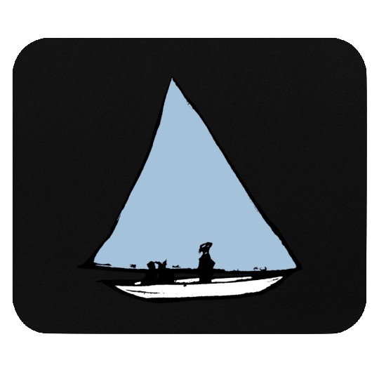 Blue Sailing boat Mouse Pads
