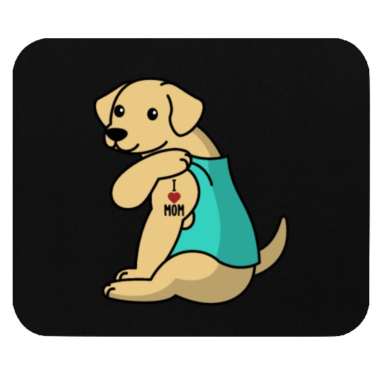 I Love Mom Tattoo Labrador Mouse Pads