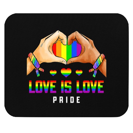 Love Is Love Gay Lesbian Pride LGBT Rainbow Heart Mouse Pads