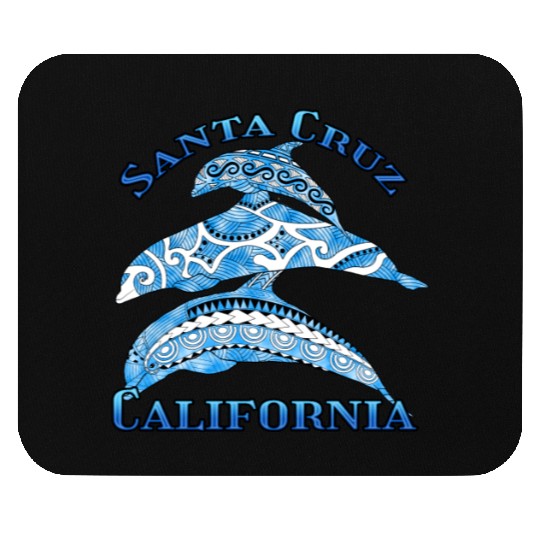 Santa Cruz California Vacation Tribal Dolphins Mouse Pads