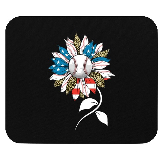 US Leopard Baseball Sunflower Women American Flag Mouse Pads