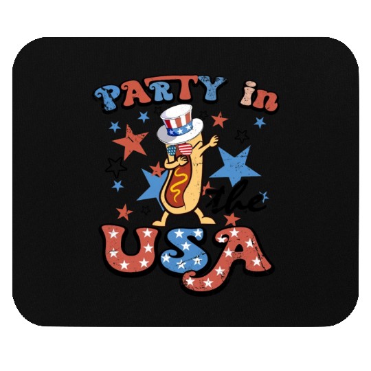 4th Of July Dance Hotdog Lover Party In The USA Mouse Pads
