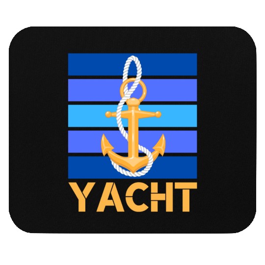 YACHT ANCHOR ORANGE AND BLUE OCEAN SEA CAPTAIN Mouse Pads
