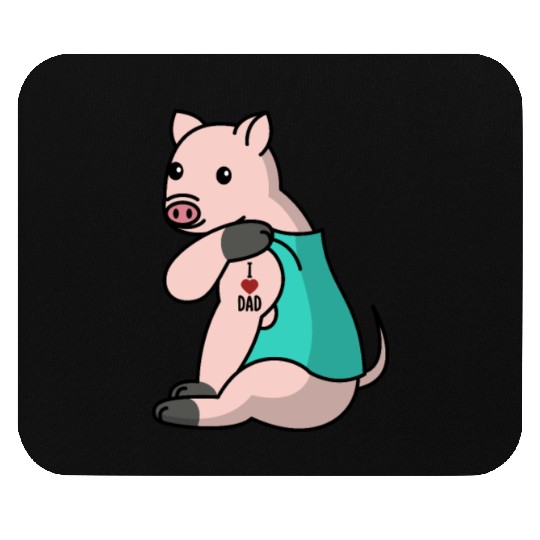 I Love Dad Mini Pig Mouse Pads