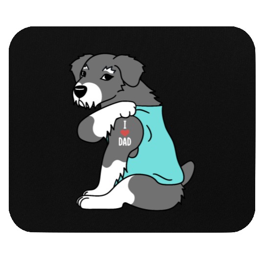 I Love Dad Schnauzer Mouse Pads