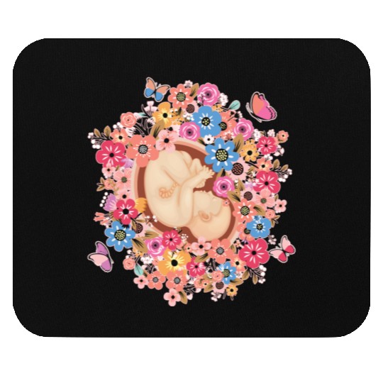 Midwife Flowers Butterfly Baby Doula Mouse Pads