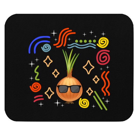 Onion Vegetable Mouse Pads, Onion Wearing Sunglasses