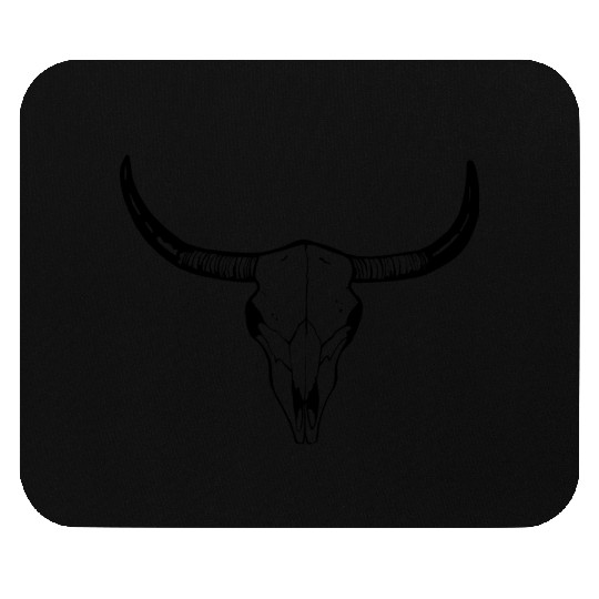 cow skull, long horn, texas Mouse Pads