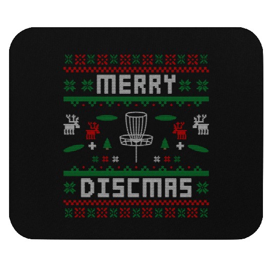 Merry Discmas Disc Golf Ugly Dad Uncle Christmas Mouse Pads