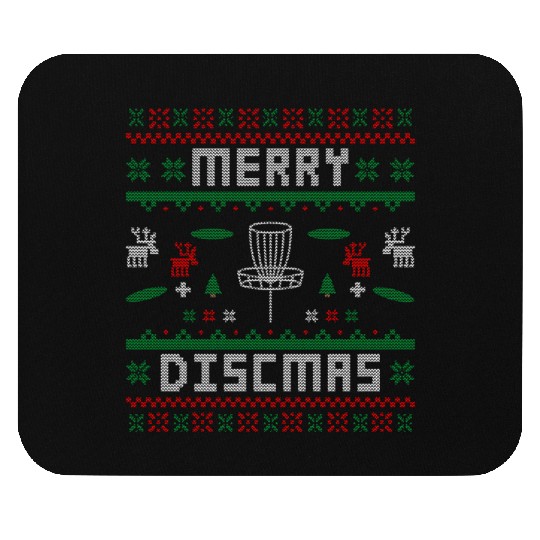 Merry Discmas Disc Golf Ugly Dad Uncle Christmas Mouse Pads