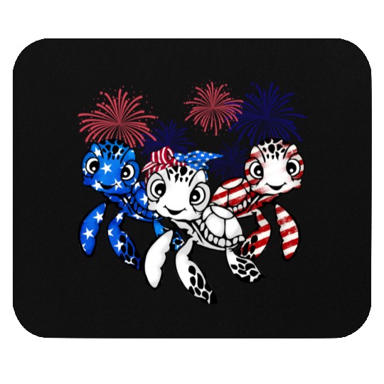 Gift for turtle lover fourth of july 4th of july Mouse Pads