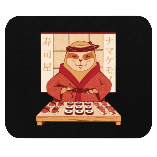 Sloth eating sushi Mouse Pads
