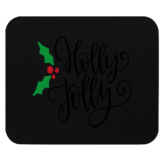 Holly Jolly Mistletoe Holiday Mouse Pads